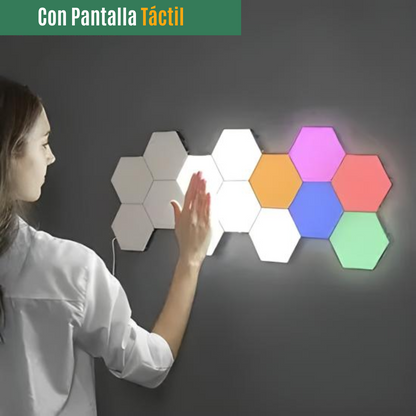 Lámparas LED Hexagonales RGB Táctiles, Inalámbrico y con Control x6